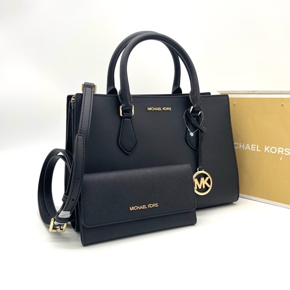 Michael Kors Sheila Medium Satchel Crossbody Bag & Trifold Wallet - Picture 1 of 12